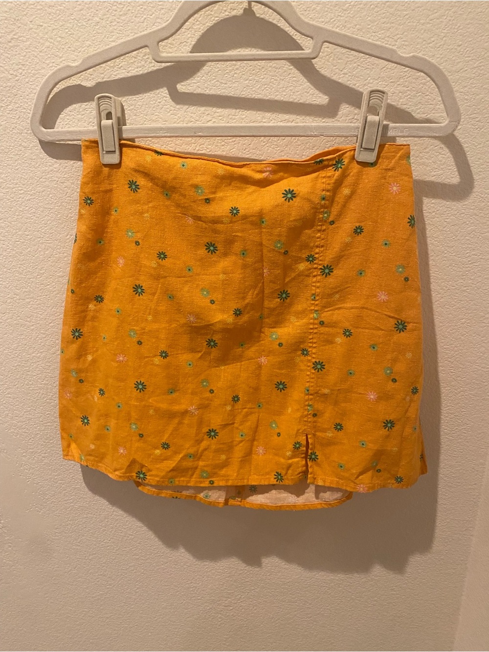 Orange Floral Mini Skirt